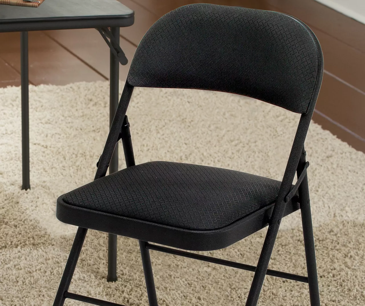 Black Padded Fabric Folding Chair COSCO Black Padded Fabric Folding Chair -Home Furniture Store 810135272 2