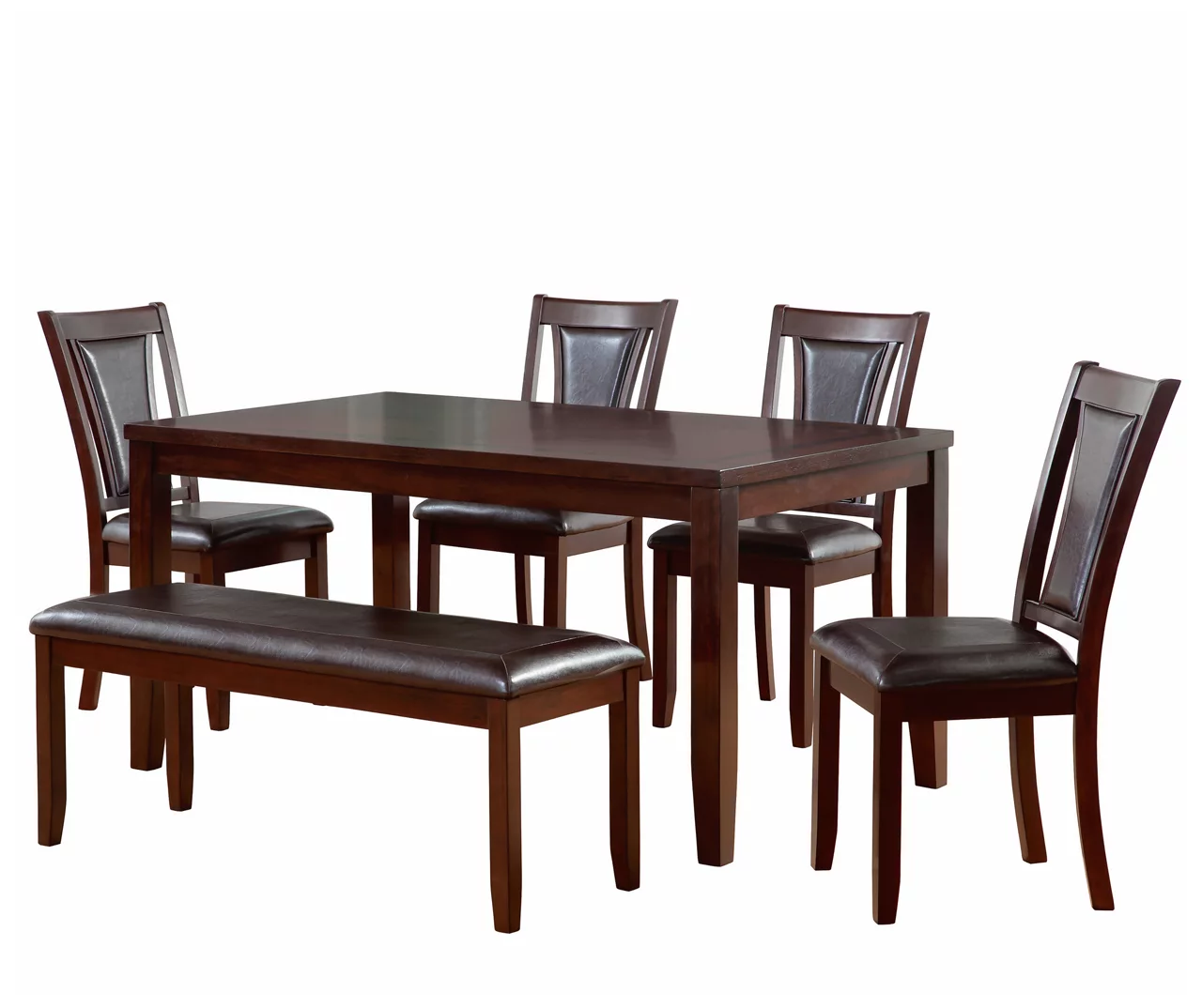 Harlow 6-Piece Padded Dining Set with Bench Harlow 6-Piece Padded Dining Set With Bench -Home Furniture Store 810321491 2