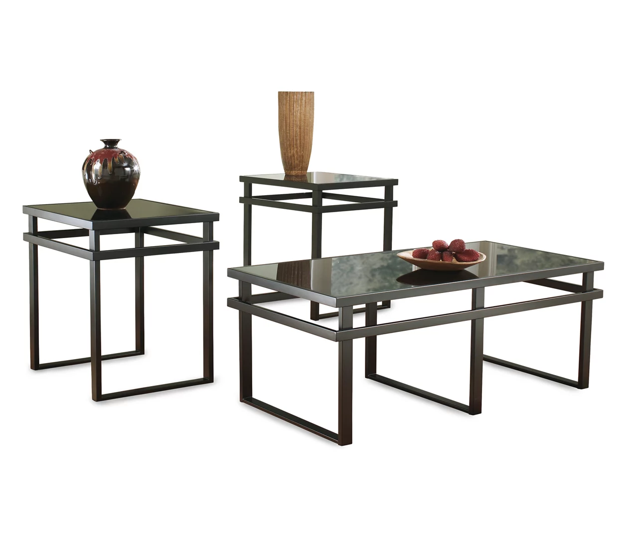 3- Piece Laney Black Metal Occasional Table Set 3- Piece Laney Black Metal Occasional Table Set -Home Furniture Store 810363735 2