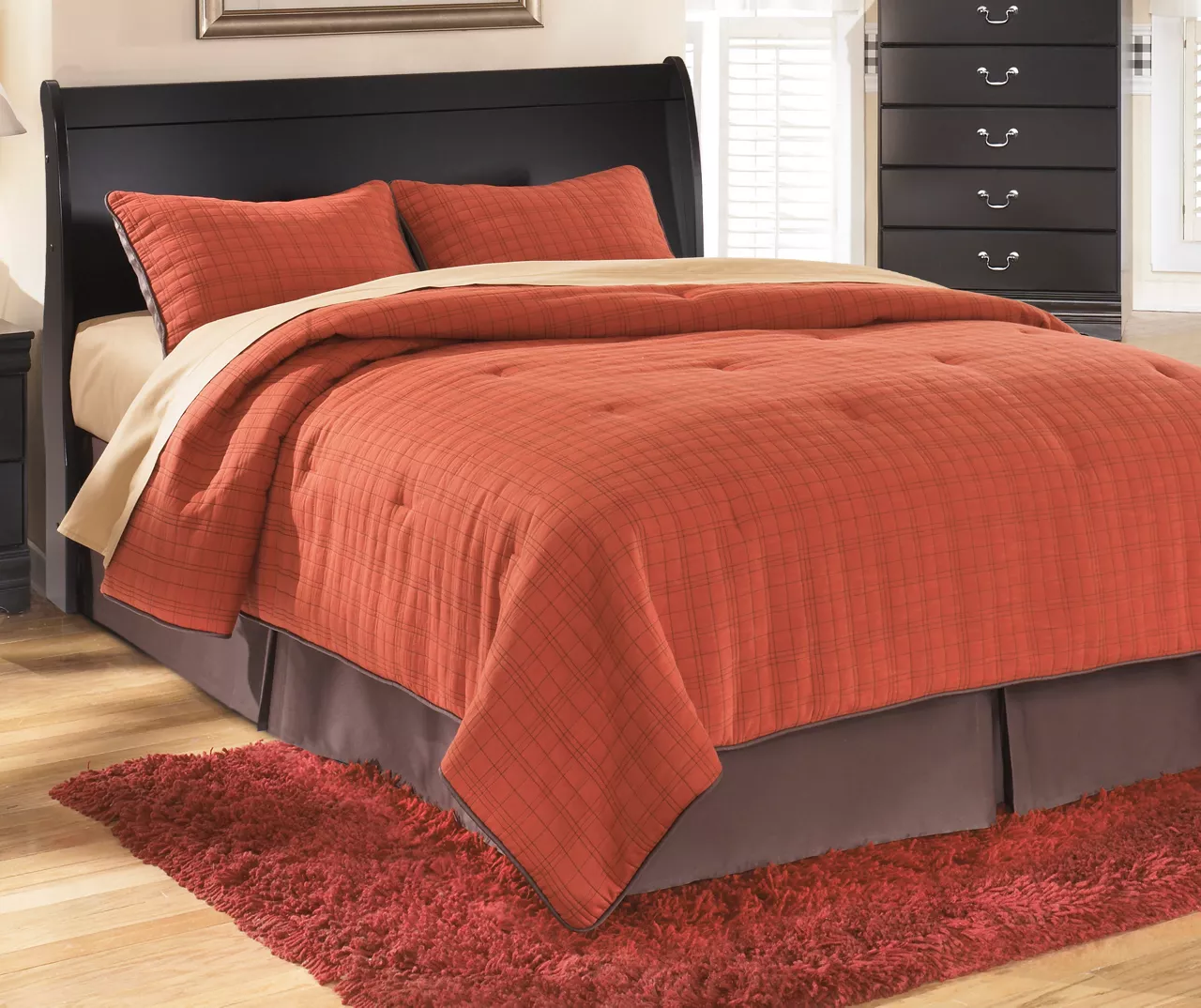 Huey Black Vineyard Queen Sleigh Headboard Huey Black Vineyard Queen Sleigh Headboard -Home Furniture Store 810363748 1