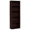 Dark Russet Brown 5-Shelf Bookcase