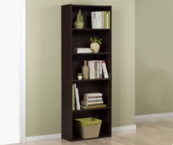 Dark Russet Brown 5-Shelf Bookcase -Home Furniture Store 810367636 3