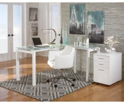 Baraga White L-Shaped Corner Desk 4 Baraga White L-Shaped Corner Desk -Home Furniture Store 810389269 1