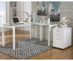 Baraga White L-Shaped Corner Desk 5 Baraga White L-Shaped Corner Desk -Home Furniture Store 810389269 3
