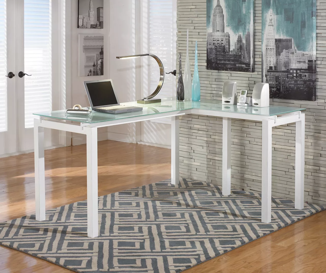Baraga White L-Shaped Corner Desk Baraga White L-Shaped Corner Desk -Home Furniture Store 810389269