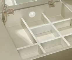 Kelly Silver Rounded Mirror Vanity Set With Stool -Home Furniture Store 810389505 5