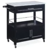 Black Double Door Kitchen Cart With Granite Top -Home Furniture Store 810389517 1