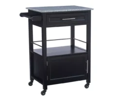 Ree Black Granite Top Kitchen Cart With Storage -Home Furniture Store 810389519 A0 1