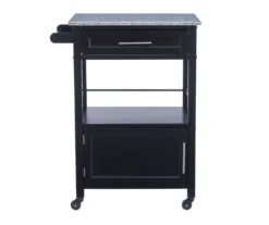 Ree Black Granite Top Kitchen Cart With Storage -Home Furniture Store 810389519 A0 2