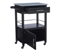 Ree Black Granite Top Kitchen Cart With Storage -Home Furniture Store 810389519 A0 3