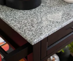 Ree Black Granite Top Kitchen Cart With Storage -Home Furniture Store 810389519 A8 7