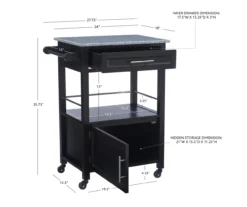 Ree Black Granite Top Kitchen Cart With Storage -Home Furniture Store 810389519 D8 10
