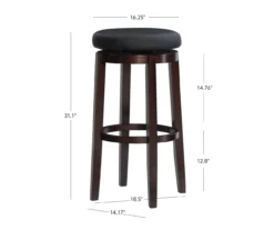 29" Clea Black Pub Barstool -Home Furniture Store 810389526 A7