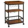 Luke Industrial Kitchen Cart With Wine Storage -Home Furniture Store 810389531 1