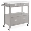 Gray Steel Top Kitchen Cart With Drawers -Home Furniture Store 810389532 1