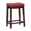24" Brooke Red Saddle Counter Stool