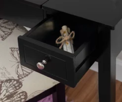 Black Butterfly Mirror Vanity Set With Stool -Home Furniture Store 810389539 B8 1