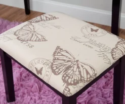 Black Butterfly Mirror Vanity Set With Stool -Home Furniture Store 810389539 B8 2