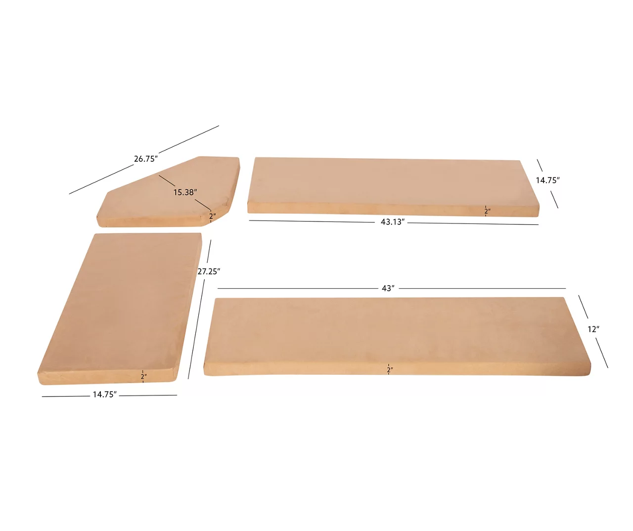 Beige Microfiber Cushion Set for Breakfast Nook Beige Microfiber Cushion Set For Breakfast Nook -Home Furniture Store 810389546 A8