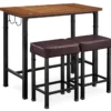 Luke Industrial 3-Piece Pub Table Set With Hooks -Home Furniture Store 810389576 1