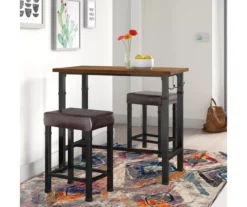 Luke Industrial 3-Piece Pub Table Set With Hooks -Home Furniture Store 810389576 A0 10