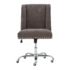Charcoal Gray Square Back Office Chair With Nailhead Trim -Home Furniture Store 810389623 4