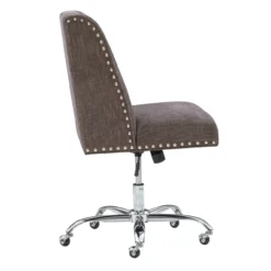 Charcoal Gray Square Back Office Chair With Nailhead Trim -Home Furniture Store 810389623 5