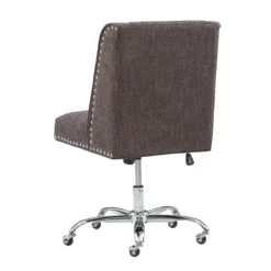 Charcoal Gray Square Back Office Chair With Nailhead Trim -Home Furniture Store 810389623 6