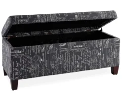Claudia Gray Script Storage Ottoman -Home Furniture Store 810389626 2