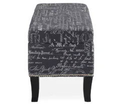 Claudia Gray Script Storage Ottoman -Home Furniture Store 810389626 3
