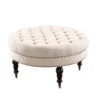 Claire Cream Round French Country Ottoman