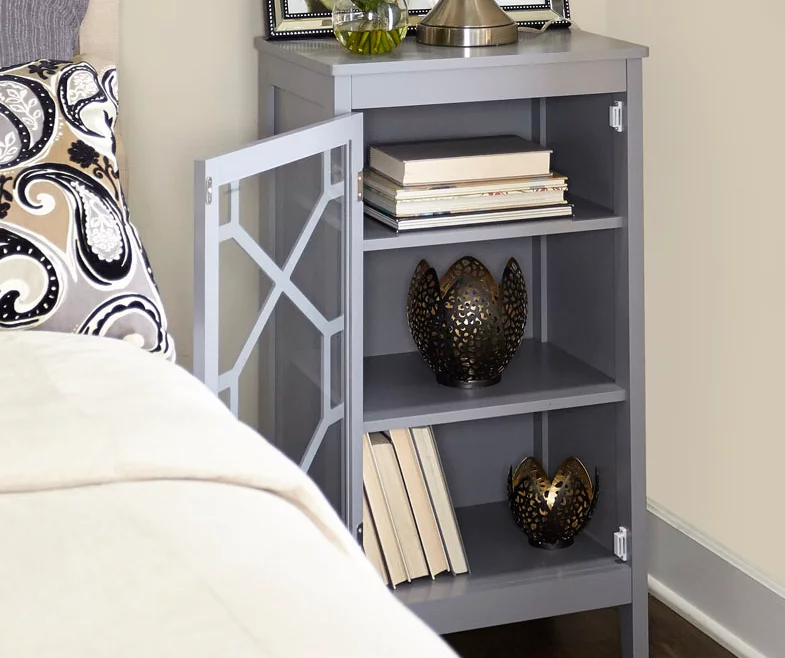 Ava Gray Geometric Single Door Cabinet Ava Gray Geometric Single Door Cabinet -Home Furniture Store 810389657 1 1