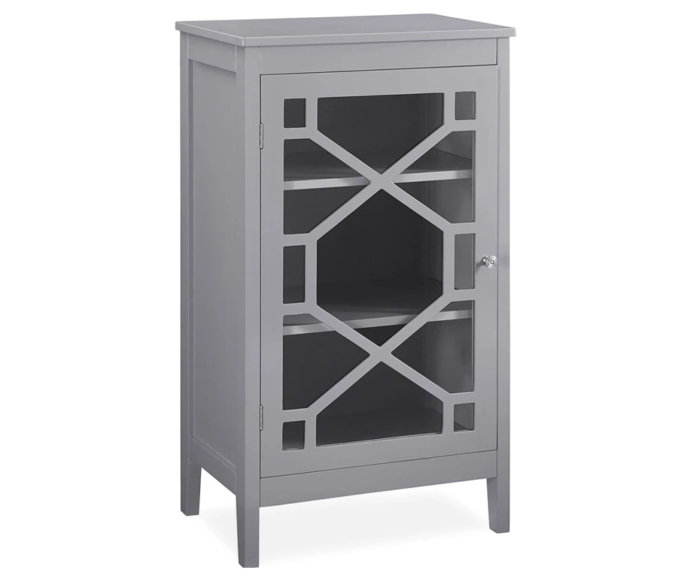 Ava Gray Geometric Single Door Cabinet Ava Gray Geometric Single Door Cabinet -Home Furniture Store 810389657 1