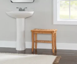18" Pierce Bamboo Bathroom Stool -Home Furniture Store 810389685 B0 2