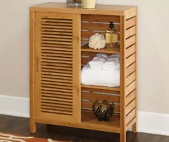 Pierce Bamboo Sliding Door Floor Cabinet -Home Furniture Store 810389687 4
