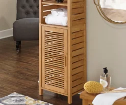 Pierce Bamboo 3-Shelf Tall Cabinet 12 Pierce Bamboo 3-Shelf Tall Cabinet -Home Furniture Store 810389688 3