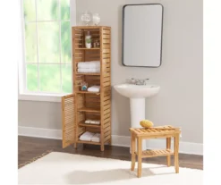 Pierce Bamboo 3-Shelf Tall Cabinet 9 Pierce Bamboo 3-Shelf Tall Cabinet -Home Furniture Store 810389688 B0 2