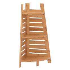 Pierce Bamboo 3-Tier Corner Shelf -Home Furniture Store 810389691 2