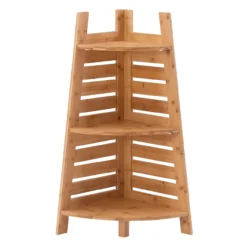 Pierce Bamboo 3-Tier Corner Shelf -Home Furniture Store 810389691 4