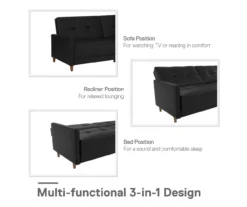 Ameriwood Avianna Faux Leather Coil Futon -Home Furniture Store 810405140 1