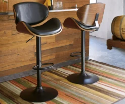Bellatier Black & Brown Contoured Adjustable Height Barstool 4 Bellatier Black & Brown Contoured Adjustable Height Barstool -Home Furniture Store 810409018 1