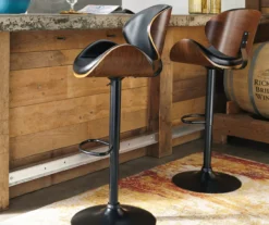Bellatier Black & Brown Contoured Adjustable Height Barstool 6 Bellatier Black & Brown Contoured Adjustable Height Barstool -Home Furniture Store 810409018 3