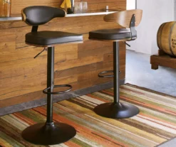Bellatier Brown Low Back Adjustable Height Barstool -Home Furniture Store 810409020 1