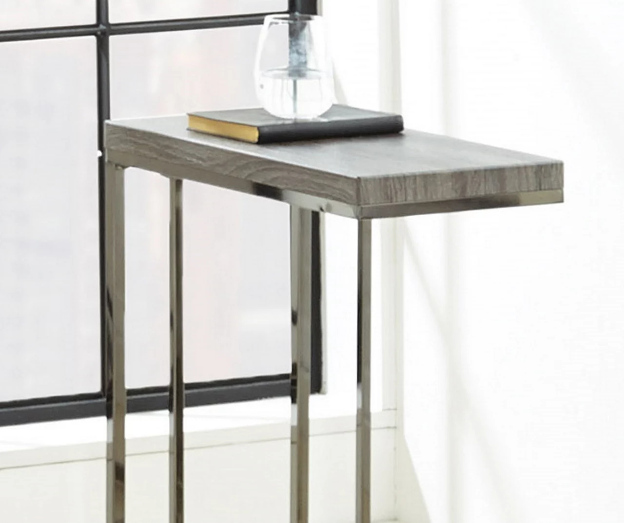 Lucia Chairside End Table with Nickel Lucia Chairside End Table With Nickel -Home Furniture Store 810422824 1