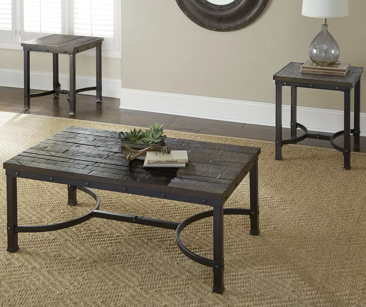 Ambrose Rustic Charcoal Coffee Table Ambrose Rustic Charcoal Coffee Table -Home Furniture Store 810422848 810422849