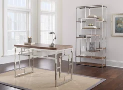 Alize Chrome Geometric Desk -Home Furniture Store 810422875 810422876