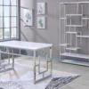 Alize White & Chrome Geometric Bookcase