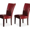 Hartford Red Faux Leather Parsons Dining Chairs, 2-Pack