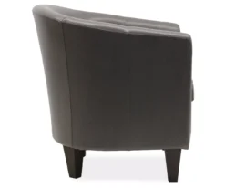 Windko Gray Faux Leather Tub Chair -Home Furniture Store 810429853 3