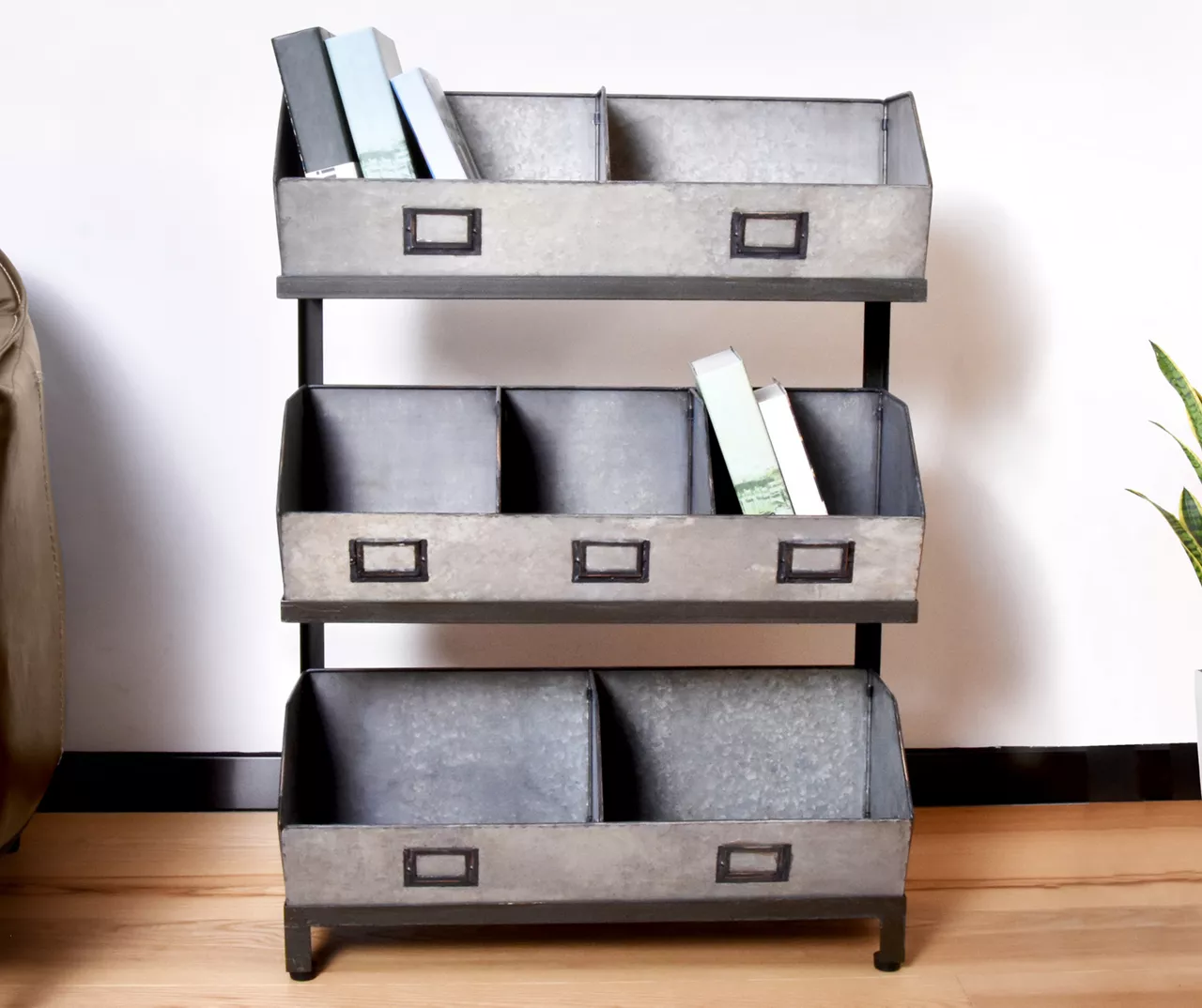 Galvanized Metal 3-Tier Storage Shelf Galvanized Metal 3-Tier Storage Shelf -Home Furniture Store 810450734 1